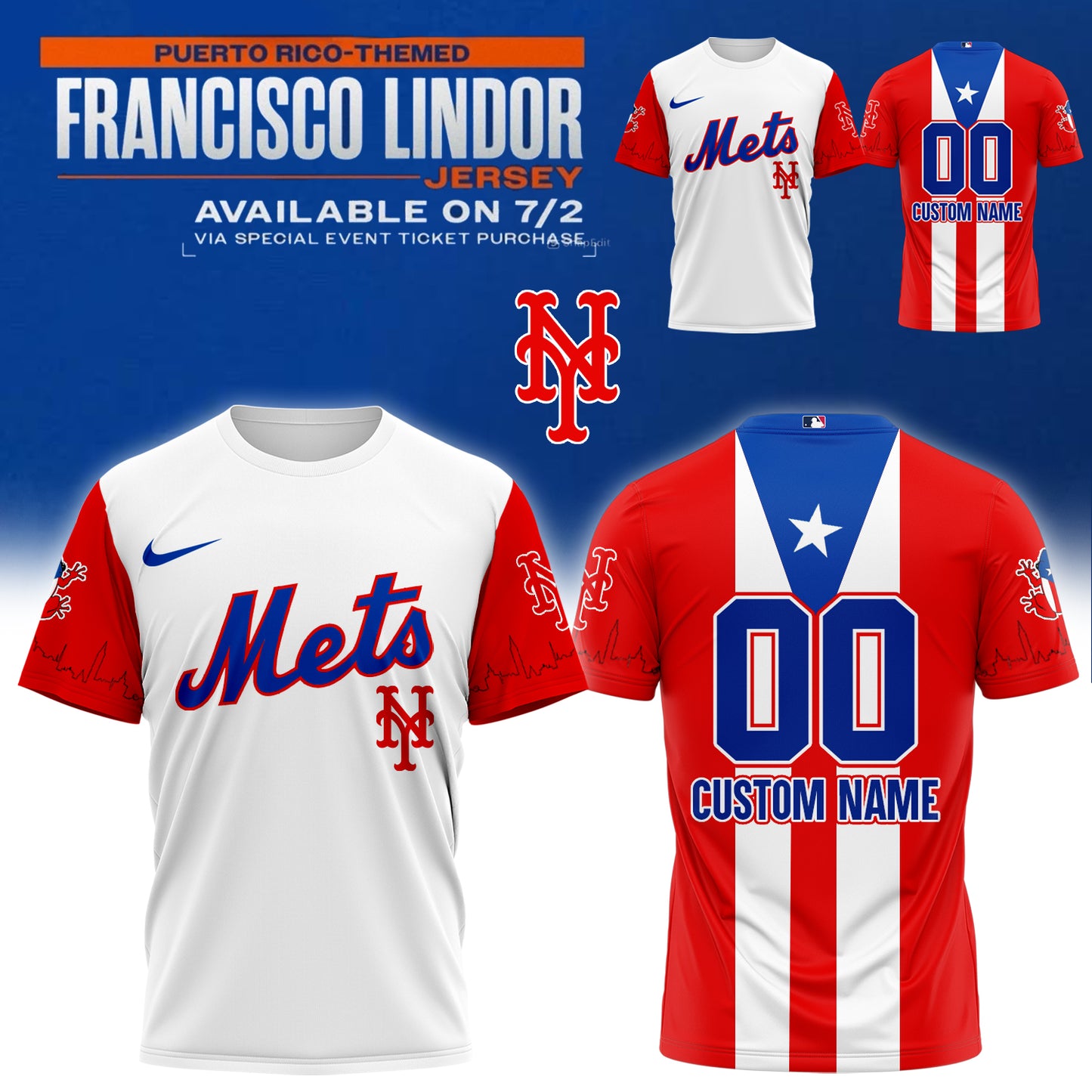 _,,New York Mets _ Puerto Rico Themed Francisco Lindor Tshirt&Hoodie 2025 (Custom Name&Number)