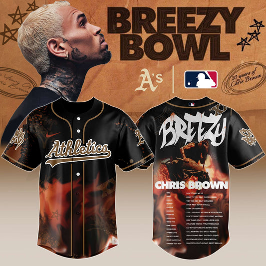 A t h l e t i c s x Chris Brown "Breezy Bowl XX Stadium World Tour" 2025 Jersey Editions Limited + Selling Out Fast