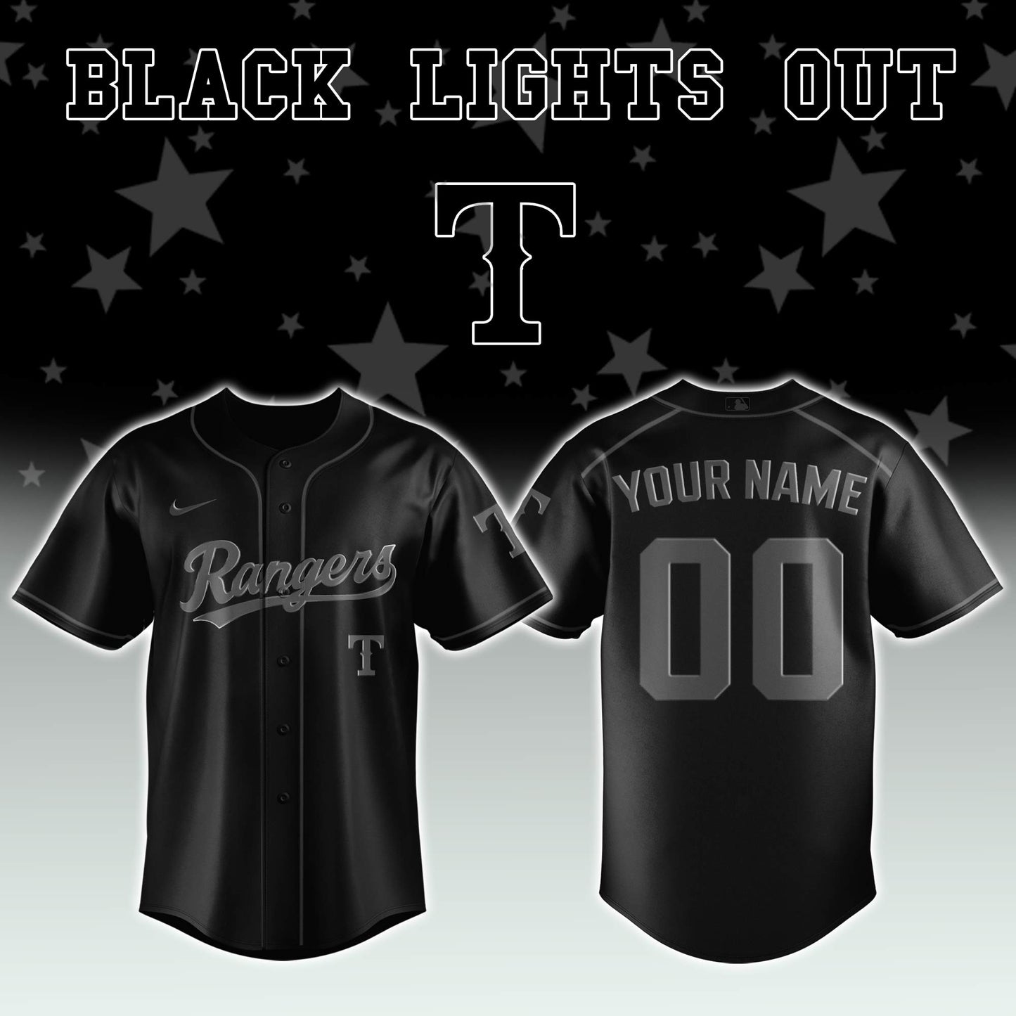 Texas Rangers x Black Lights Out Limited Edition Jersey 2025