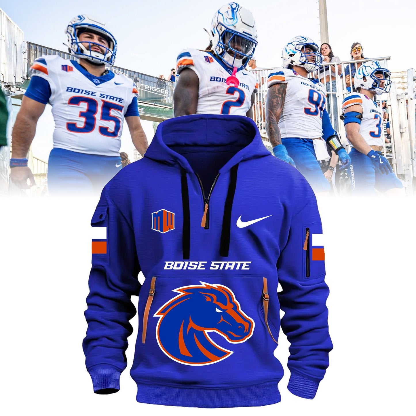 Boise State BroncosQuarter Zip Hoodie