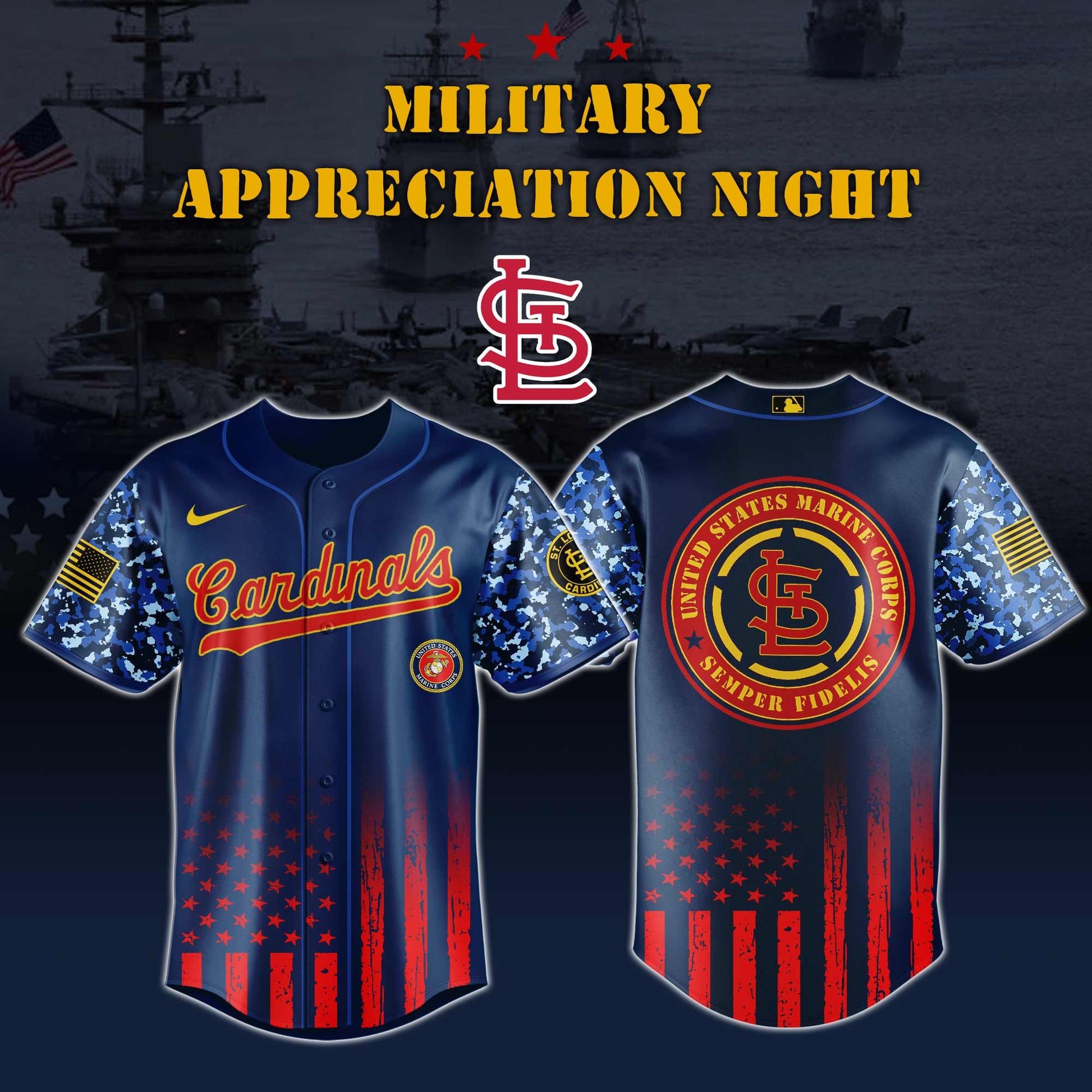 _St.Louis Cardinals MLB x Marine Corps Military Appreciation Night Jersey Editions Limited 2025 V3