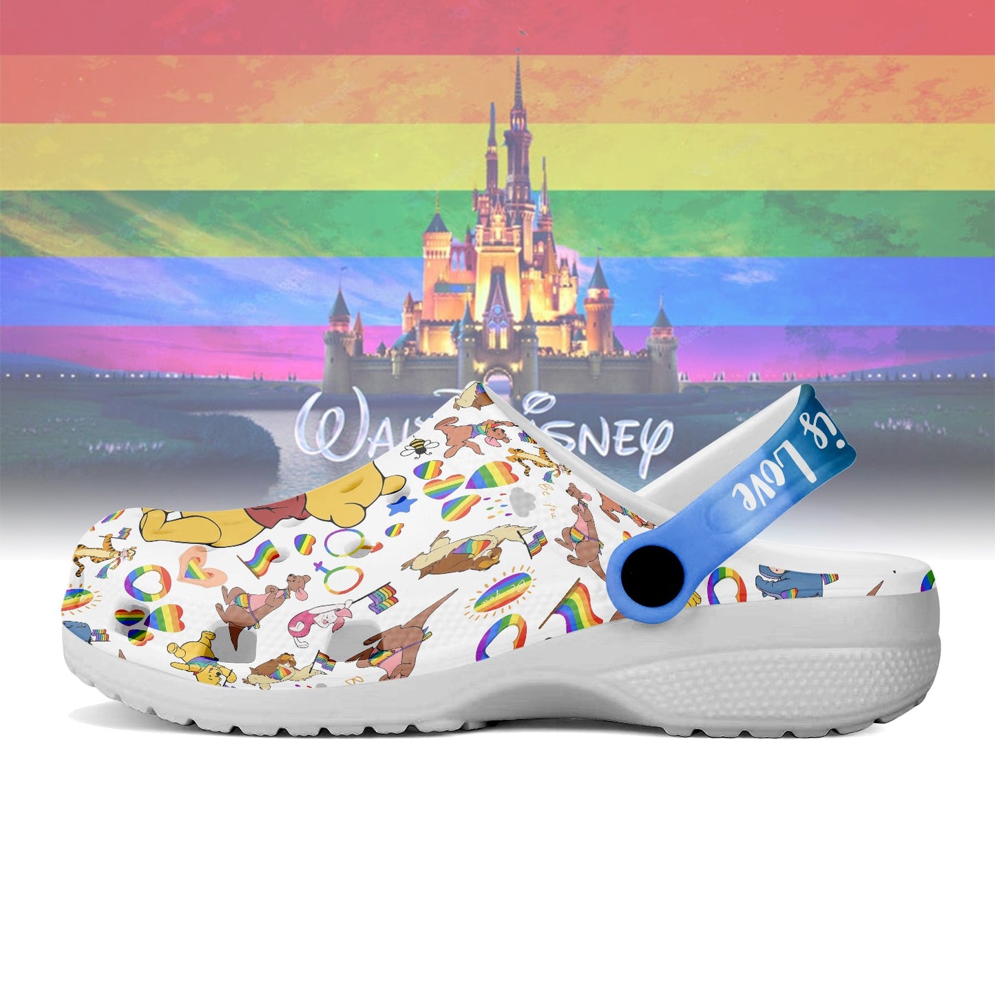 Winnie The Pooh x Pride Month Crocs Crocband Clogs Shoes Comfortable For Men Women