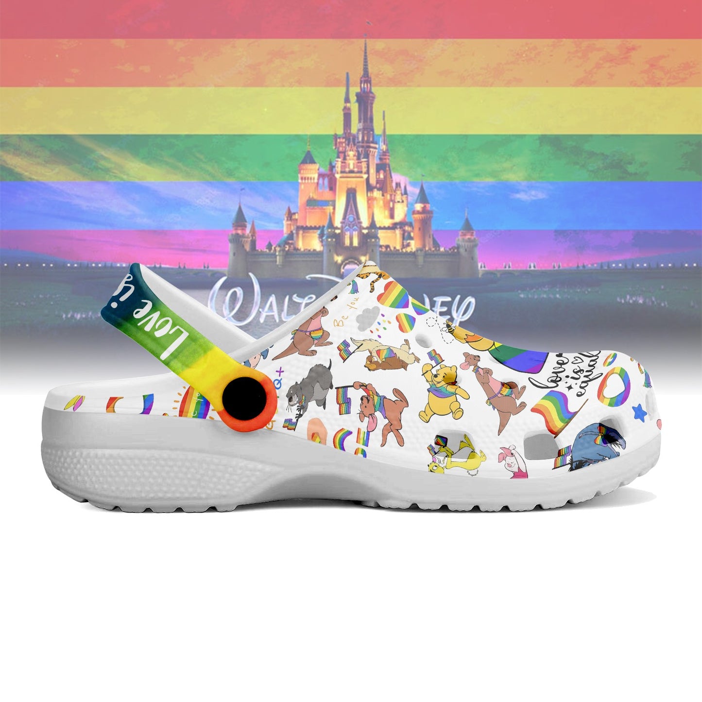 Winnie The Pooh x Pride Month Crocs Crocband Clogs Shoes Comfortable For Men Women