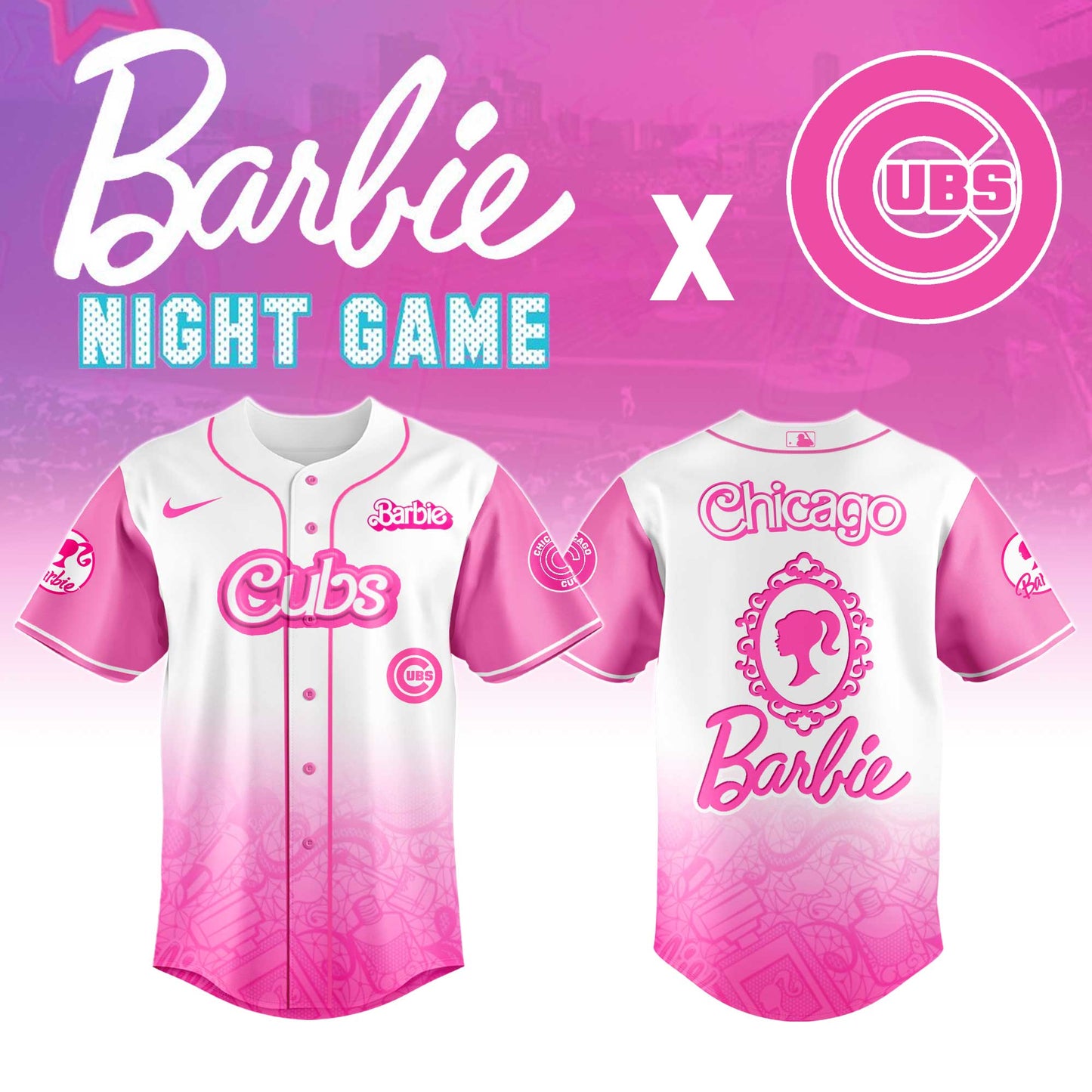 . Chicago Cubs MLB x Barbie Night Game Limited Edition Jersey 2025