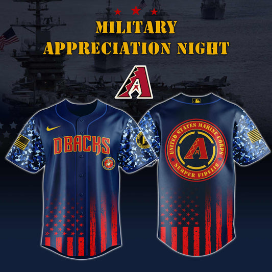 _Arizona Diamondbacks MLB x Marine Corps Military Appreciation Night Jersey Editions Limited 2025 V3