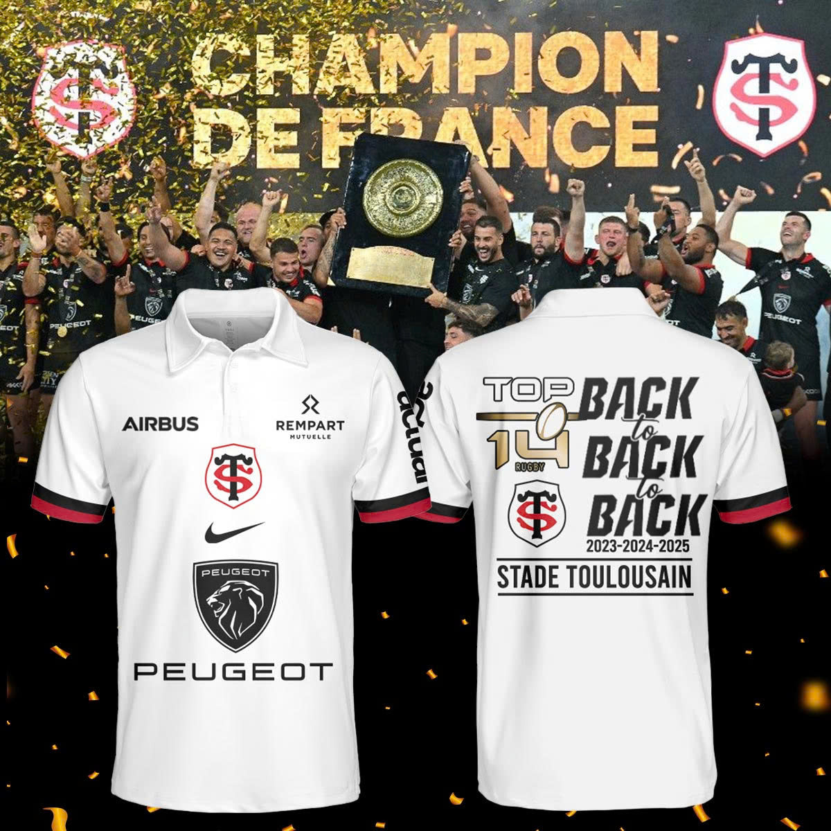 Stade Toulousain Champions 2025 Back To Back To Back Polo