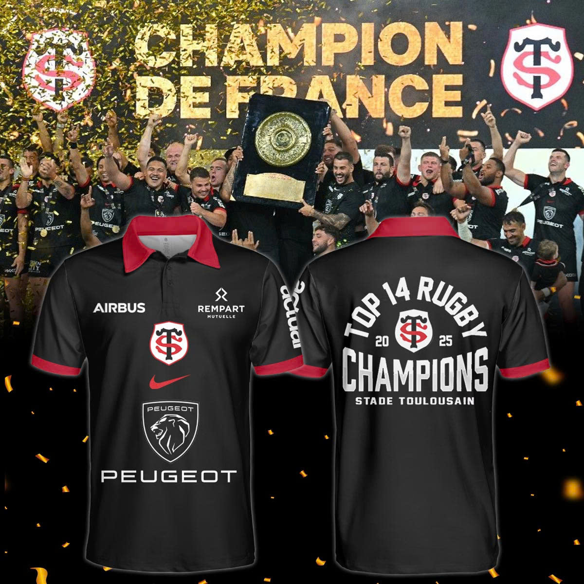 Stade Toulousain Champions 2025 Back To Back To Back Polo