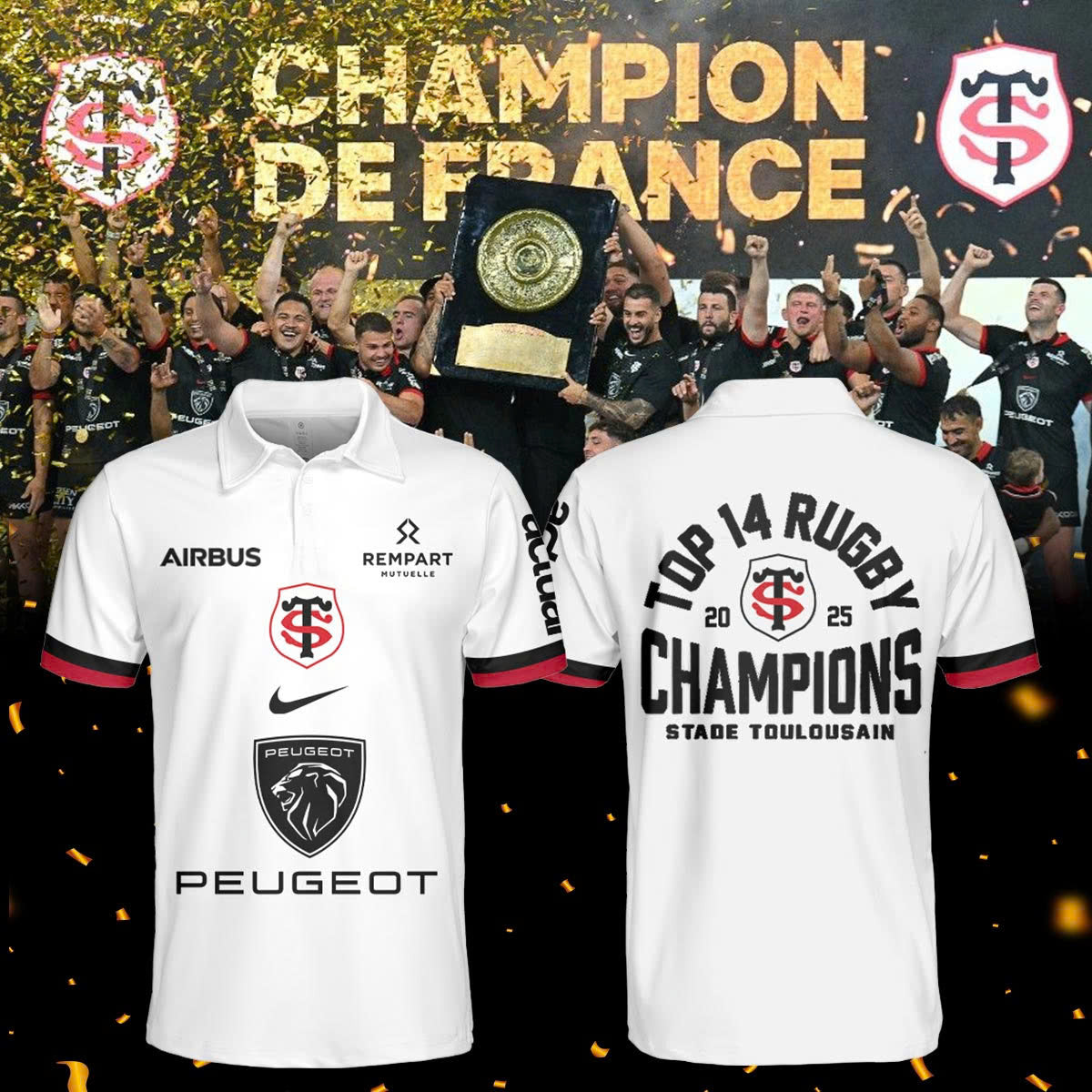 Stade Toulousain Champions 2025 Back To Back To Back Polo