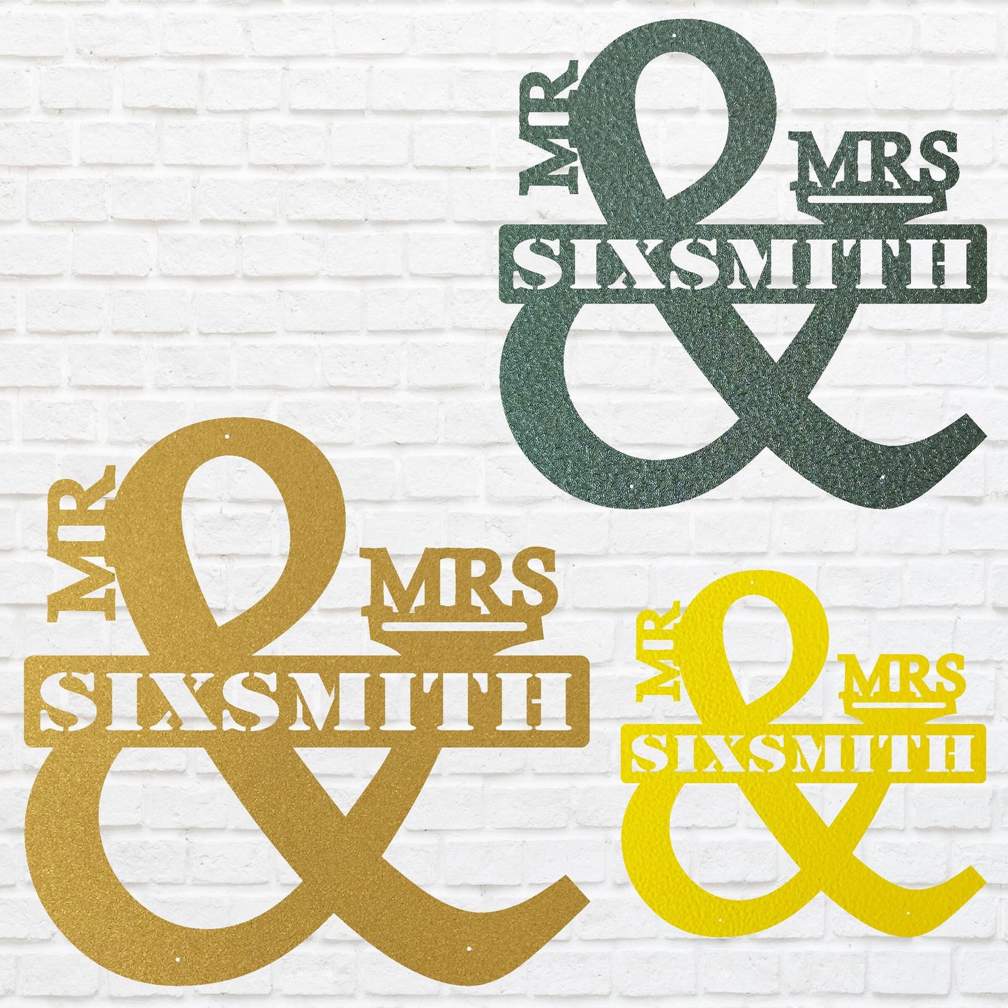 Custom Mr. And Mrs. Sign | Wedding Sign Metal Wall Art | Family Name Sign Metal Wall Decor | Metal Name Wedding Sign | Mr. And Mrs. Gifts