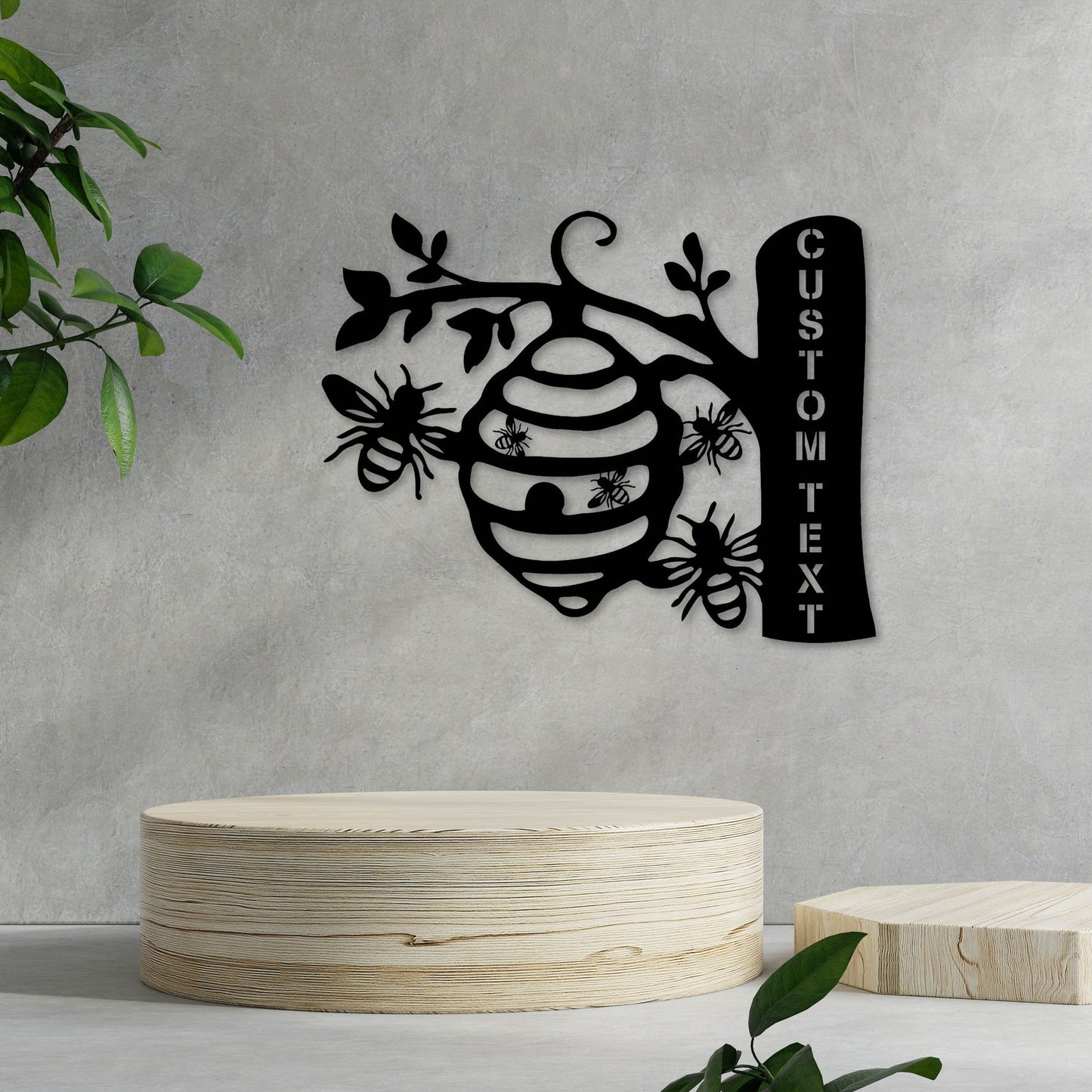 Personalized Honey Bees Metal Wall Art With Lights, Garden Decoration, Honey Bees Sign, Wall Hanging, Tree Hanging, Gift For Grandma, Mom