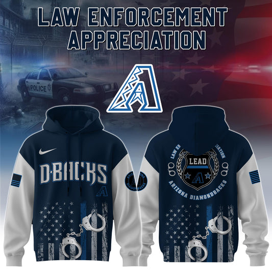 . Arizona Diamondbacks MLB x Law Enforcement Appreciation Day Hoodie Limited