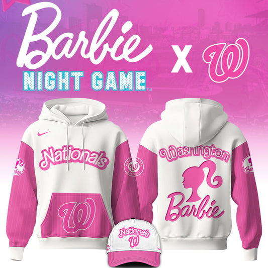 .    Washington Nationals MLB x Barbie Night Game Limited Edition Hoodie 2025
