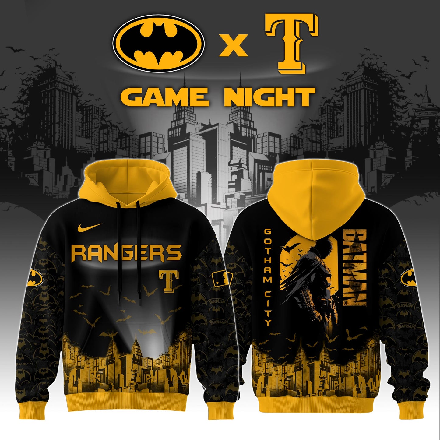 Texas Rangers x DC Batman Game Night Special Edition Hoodie