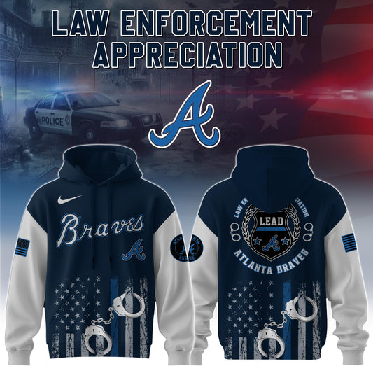 . Atlanta Braves MLB x Law Enforcement Appreciation Day Hoodie Limited