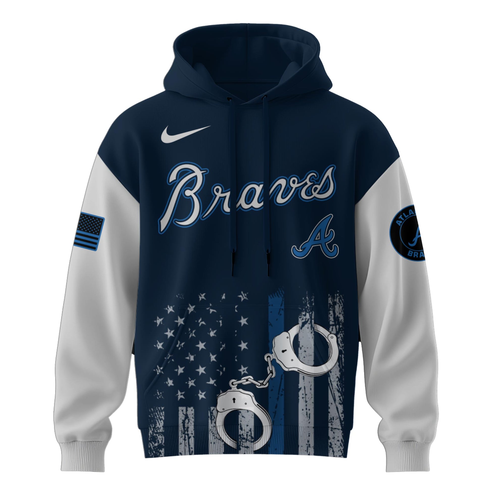 . Atlanta Braves MLB x Law Enforcement Appreciation Day Hoodie Limited