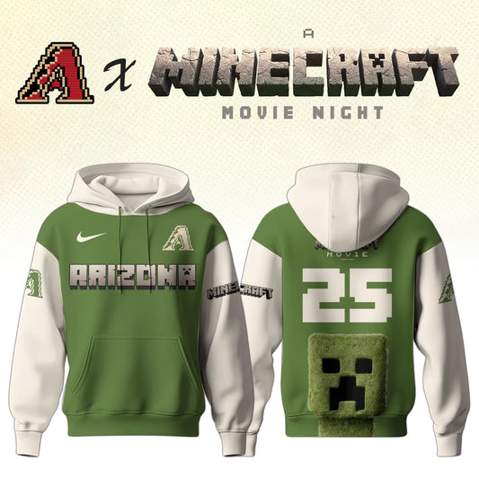 ,  Arizona Diamondbacks MLB x A MINECRAFT MOVIE Night Hoodie Editions Limited