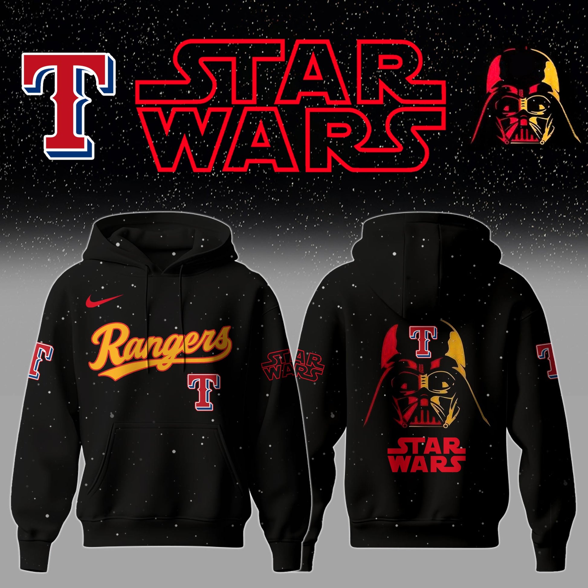 .Texas Rangers x Stars Wars Night Hoodie Editions Limited