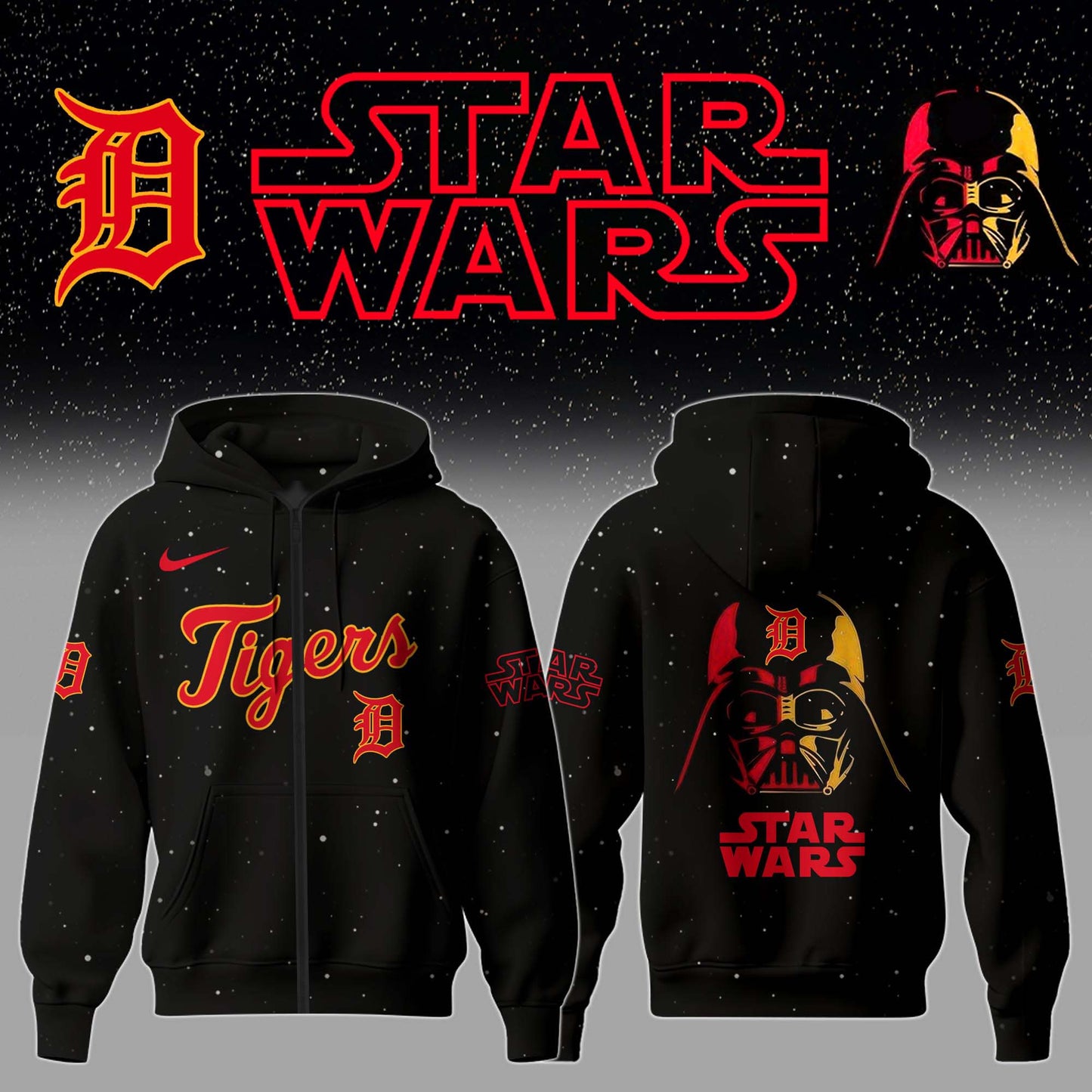 Detroit Tigers x Stars Wars Night Hoodie Editions Limited