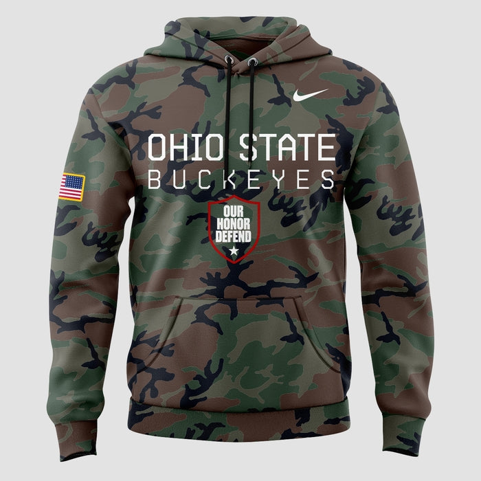 .Limited Edition Military Appreciation Ohio State Buckeyes Football Hoodie
