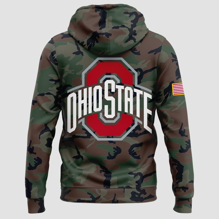 .Limited Edition Military Appreciation Ohio State Buckeyes Football Hoodie