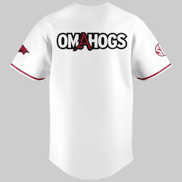 Special New Omahogs AR Baseball White Jersey