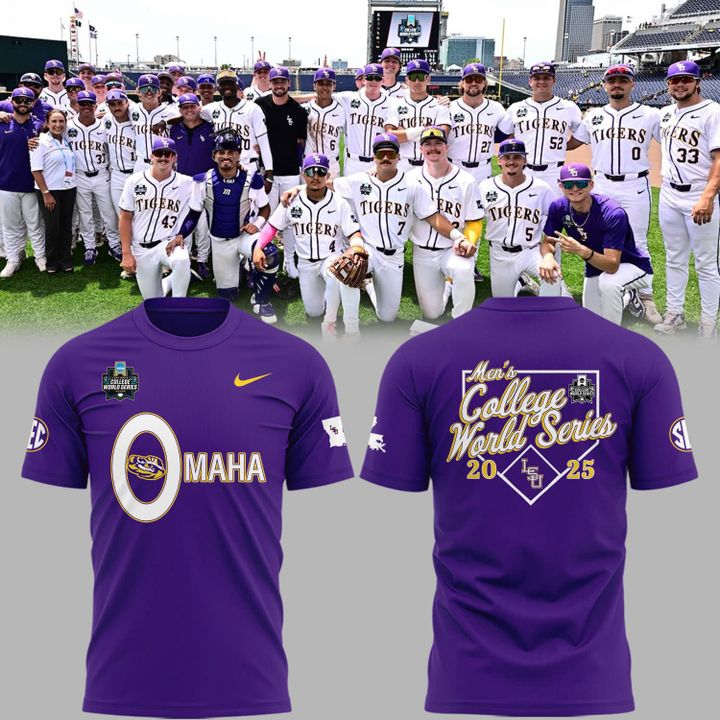 Special New Omaha Men's College World Series Purple Tshirt