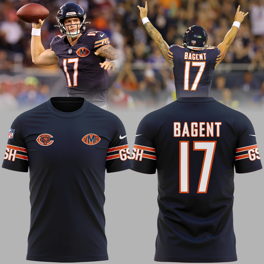 1 Tyson Bagent Number 17 Chicago Bears Tshirt