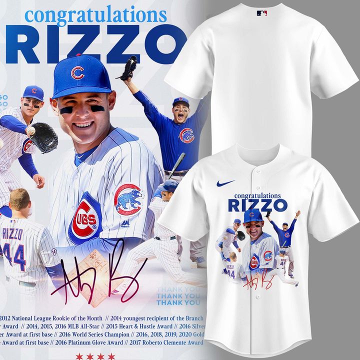Chicago Cubs Legend Anthony Rizzo Jersey Thank You Rizz
