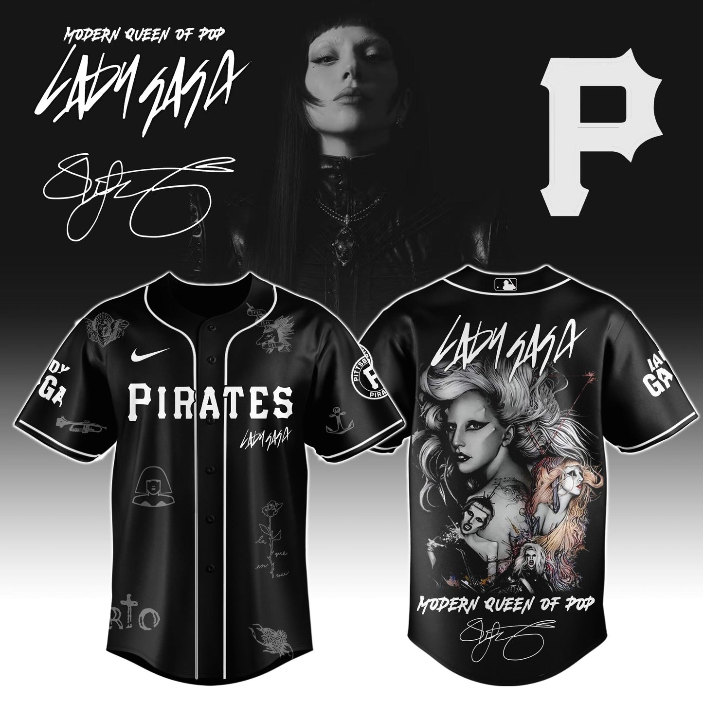 P Pirates x Lady Gaga "The MAYHEM Ball" Tour 2025 Jersey Editions Limited +Selling Out Fast