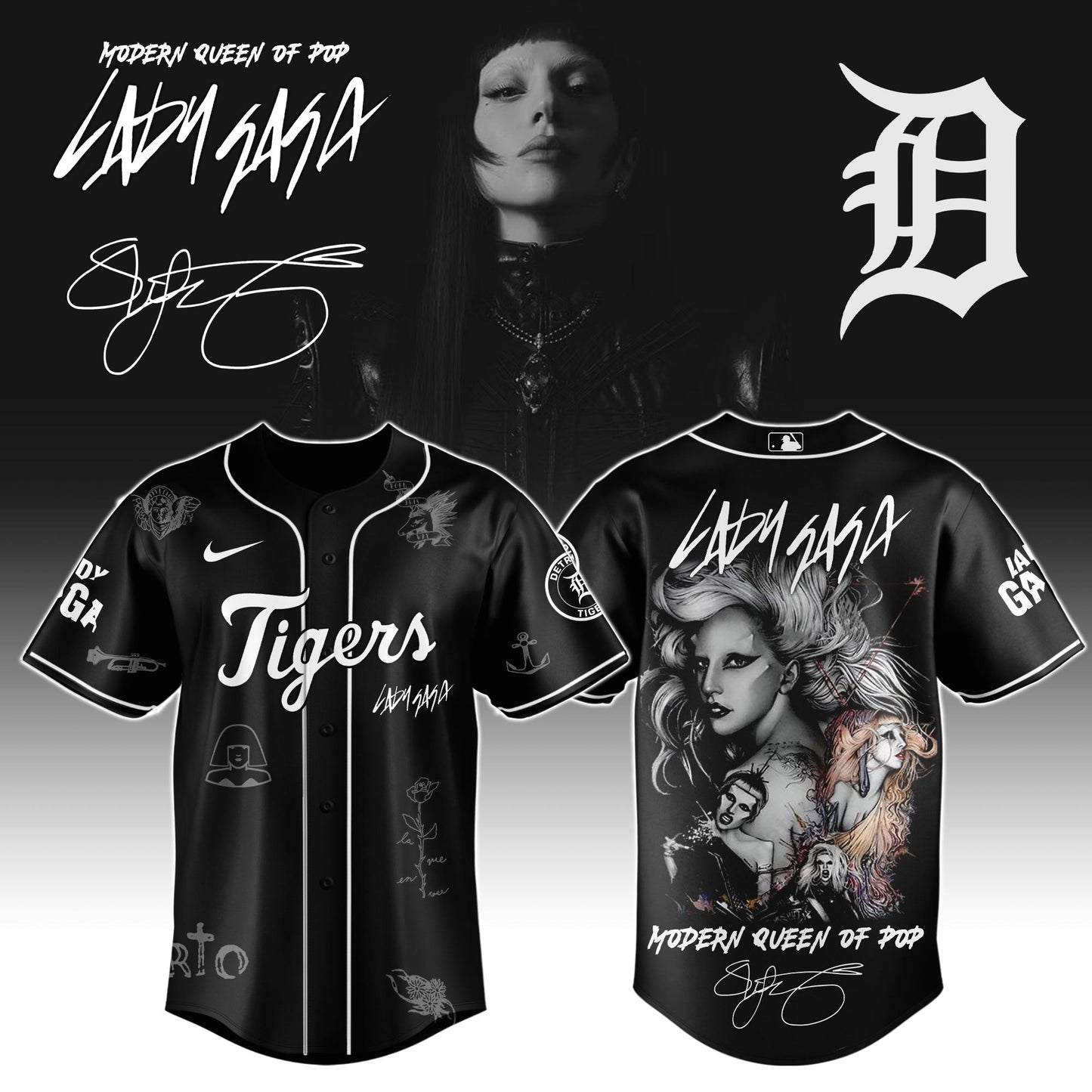 D Tigers x Lady Gaga "The MAYHEM Ball" Tour 2025 Jersey Editions Limited +Selling Out Fast