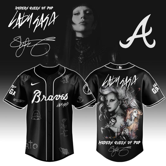 A Braves x Lady Gaga "The MAYHEM Ball" Tour 2025 Jersey Editions Limited +Selling Out Fast