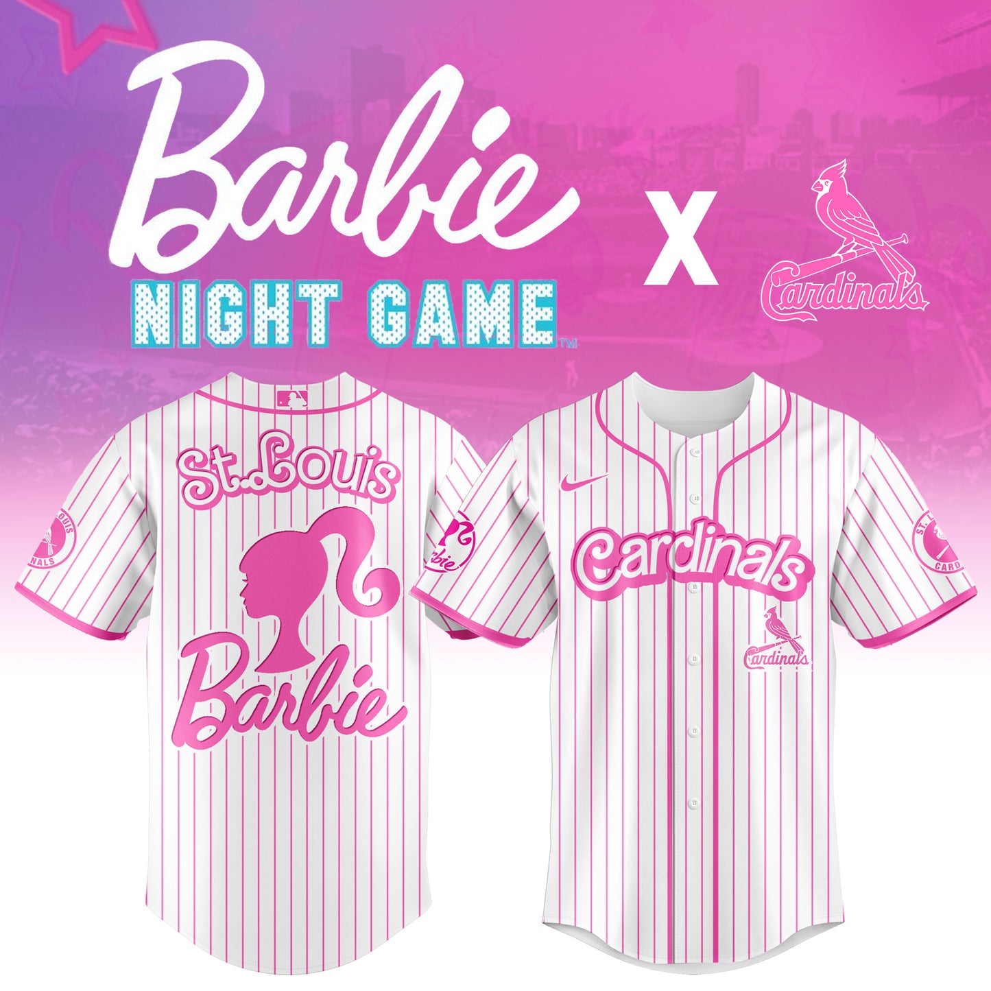 . St.Louis Cardinals MLB x Barbie Night Game Limited Edition Jersey 2025 v1