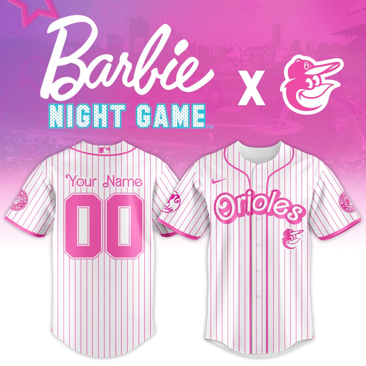 .    Baltimore  Orioles MLB x Barbie Night Game Limited Edition Jersey 2025 v2