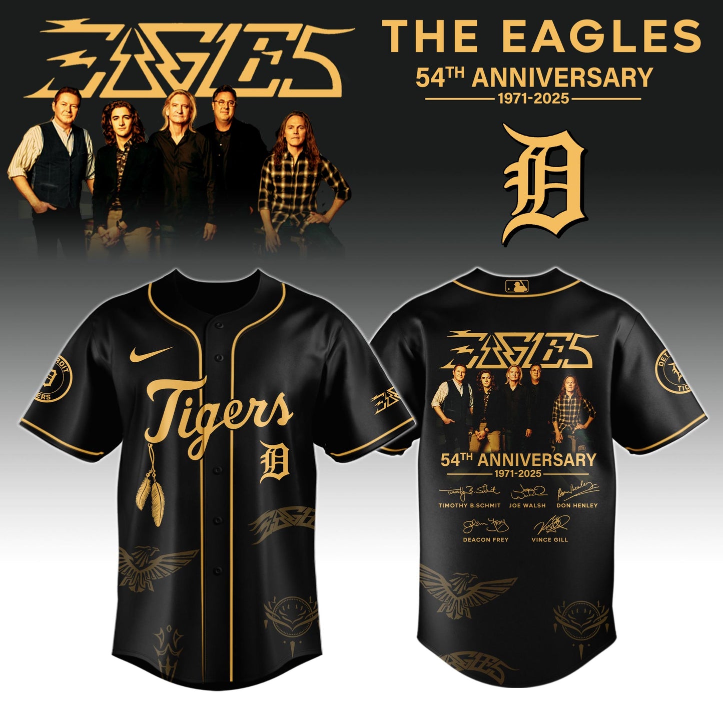D Tigers x Eagles Band Music Jersey 2025 Editions Limited + Selling Out Fast