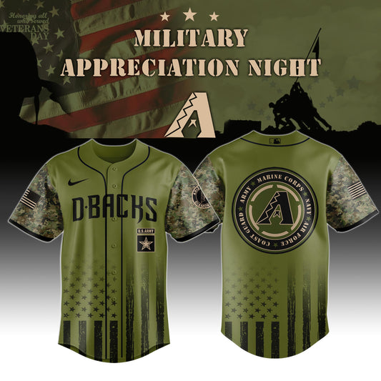 _Arizona Diamondbacks MLB x Military Appreciation Night (Army, Navy, USAF, USMC, USCG) Jersey Editions Limited 2025 V2