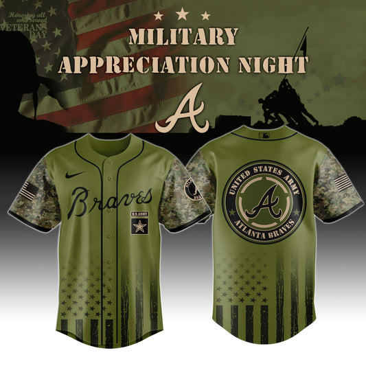 _Atlanta Braves MLB x Army Military Appreciation Night Jersey Editions Limited 2025
