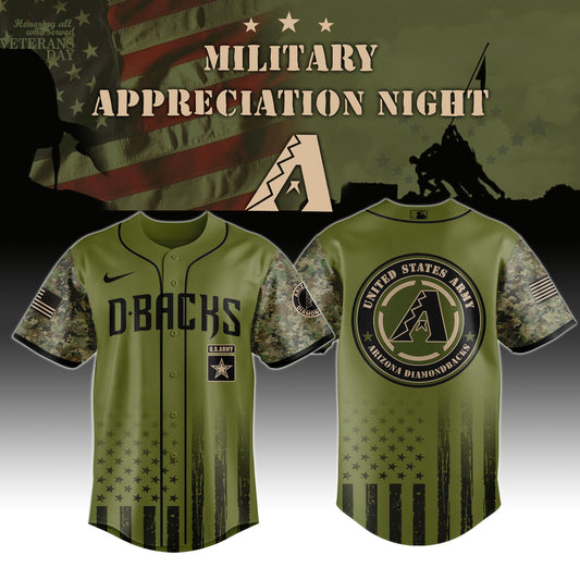 _Arizona Diamondbacks MLB x Army Military Appreciation Night Jersey Editions Limited 2025