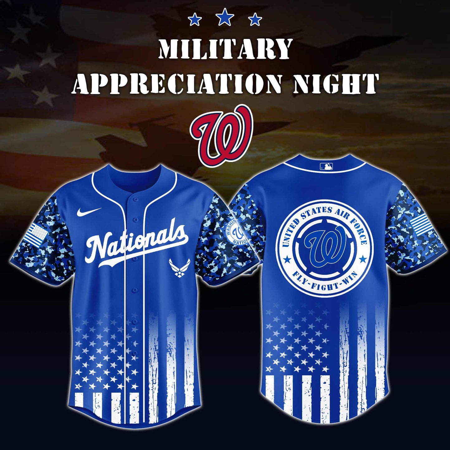_Washington Nationals MLB x Air Force Military Appreciation Night Jersey Editions Limited 2025 V4