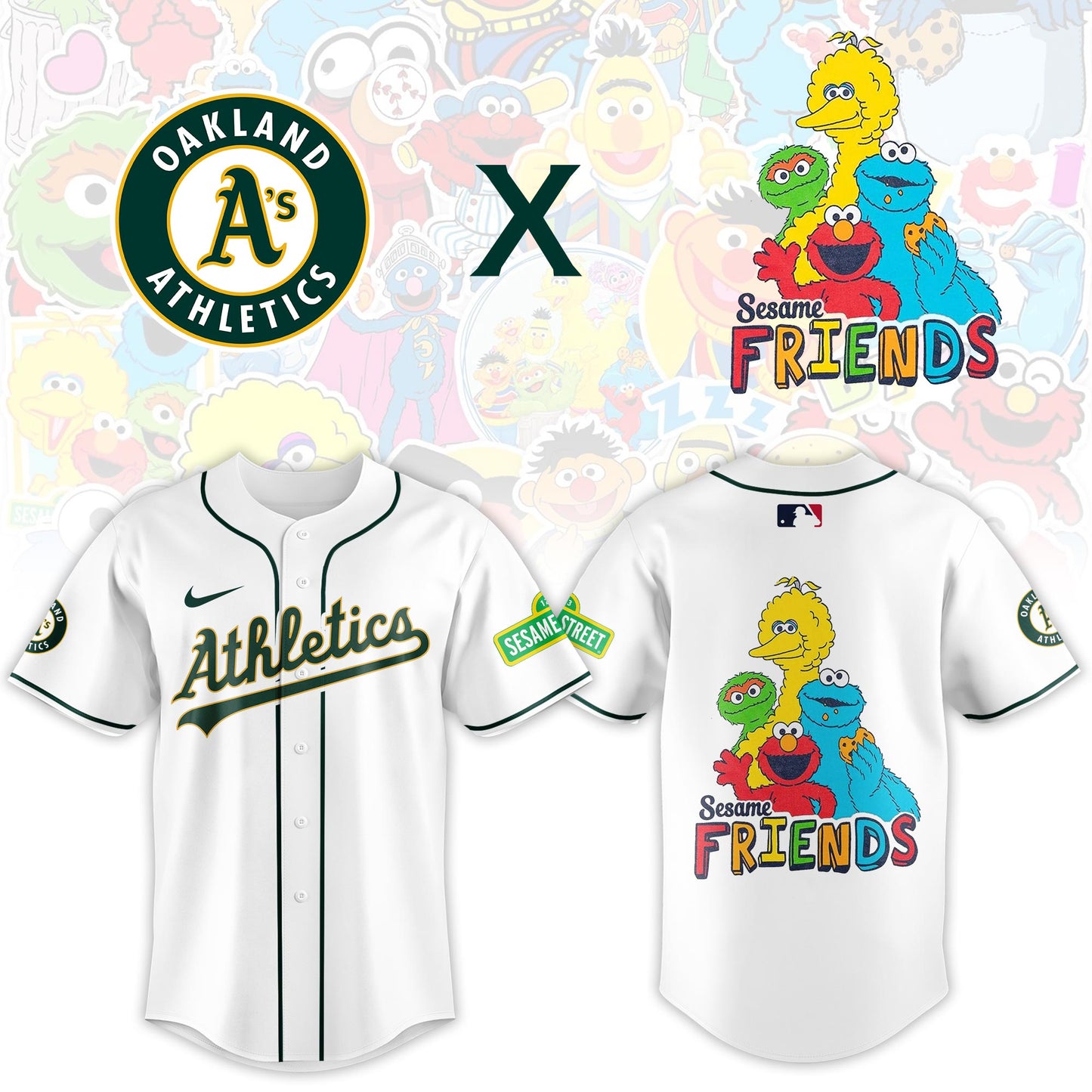 Oakland Athletics 2025 Sesame Street Night Limited Jersey