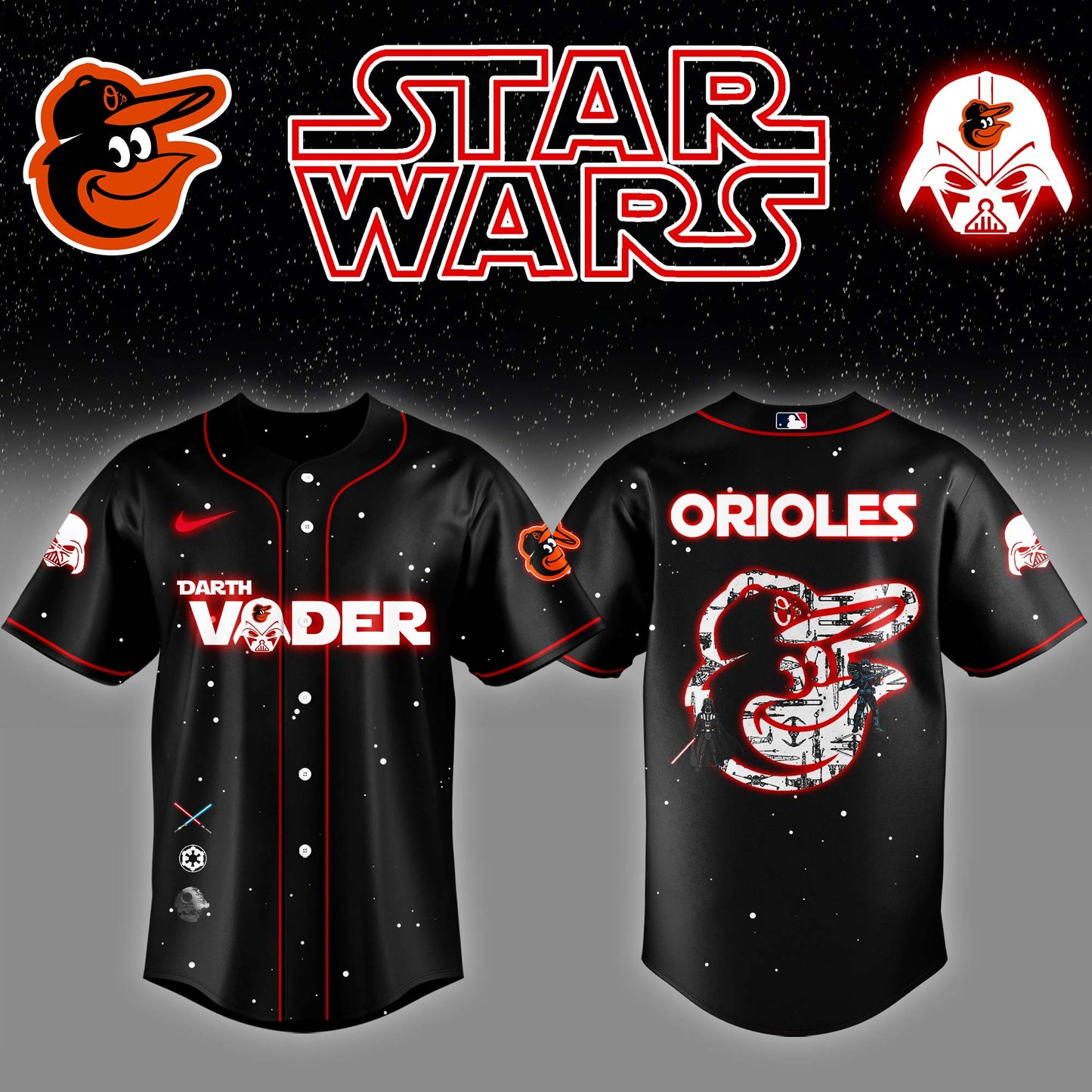 .Baltimore Orioles x Stars Wars Darth Vader Night Baseball Jersey Editions Limited v2