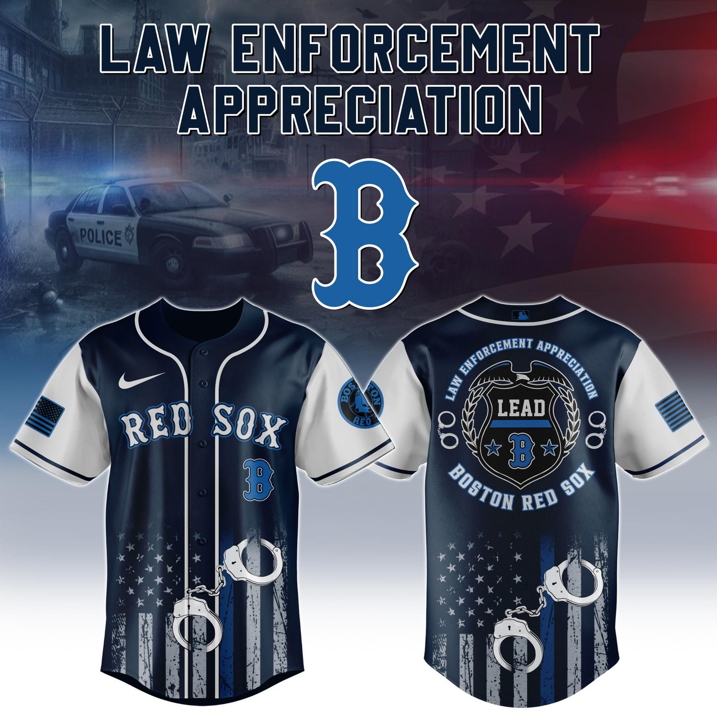 . Boston Red Sox MLB x Law Enforcement Appreciation Day Jersey Limited