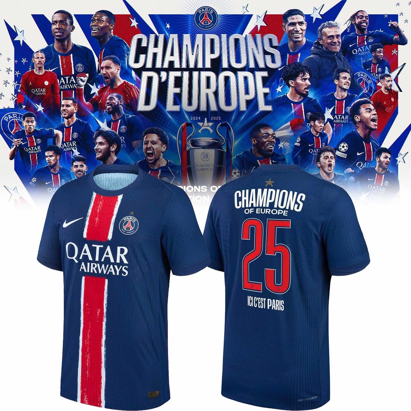 _ PSG Dri-FIT ADV Home Match Shirt 2024-25 – Champions of Europe 2025