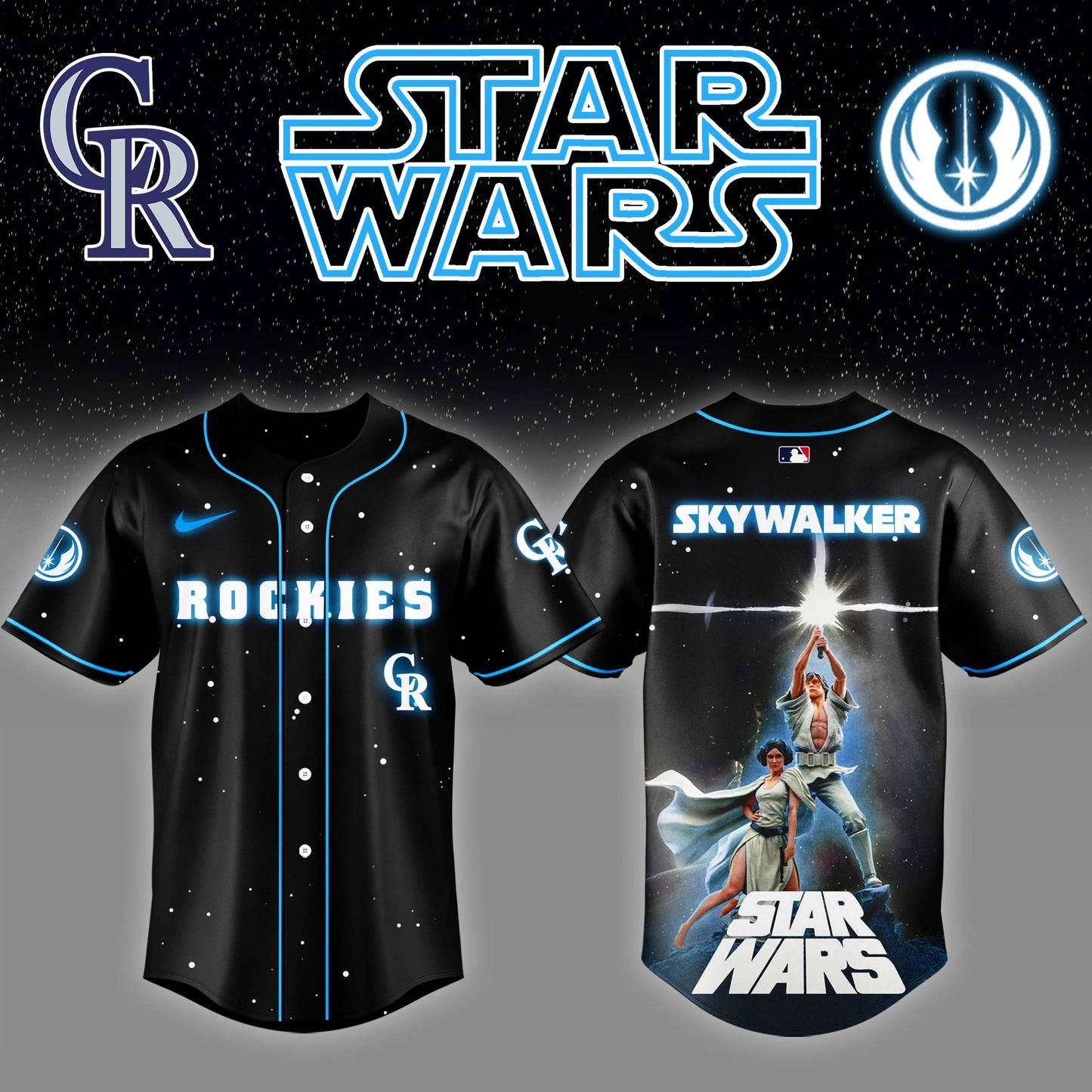 Colorado Rockies x Stars Wars Luke Skywalker Game Night Baseball Jersey Editions Limited v4
