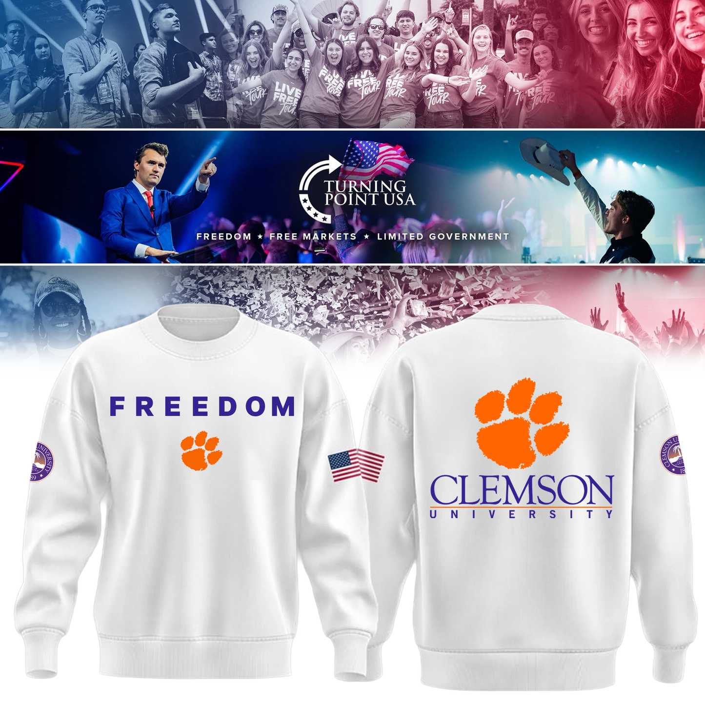 Clemson University x Turning Point USA Sweatshirt