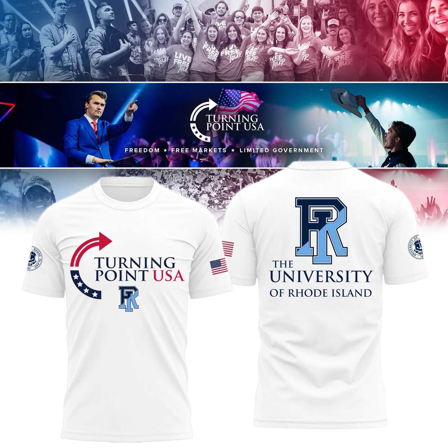 Rhode Island University x Turning Point USA T-Shirt