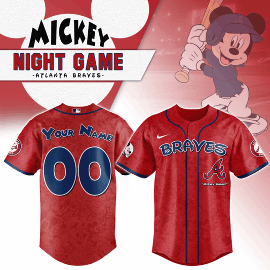 Atlanta Braves  x Mickey Mouse Baseball Jersey