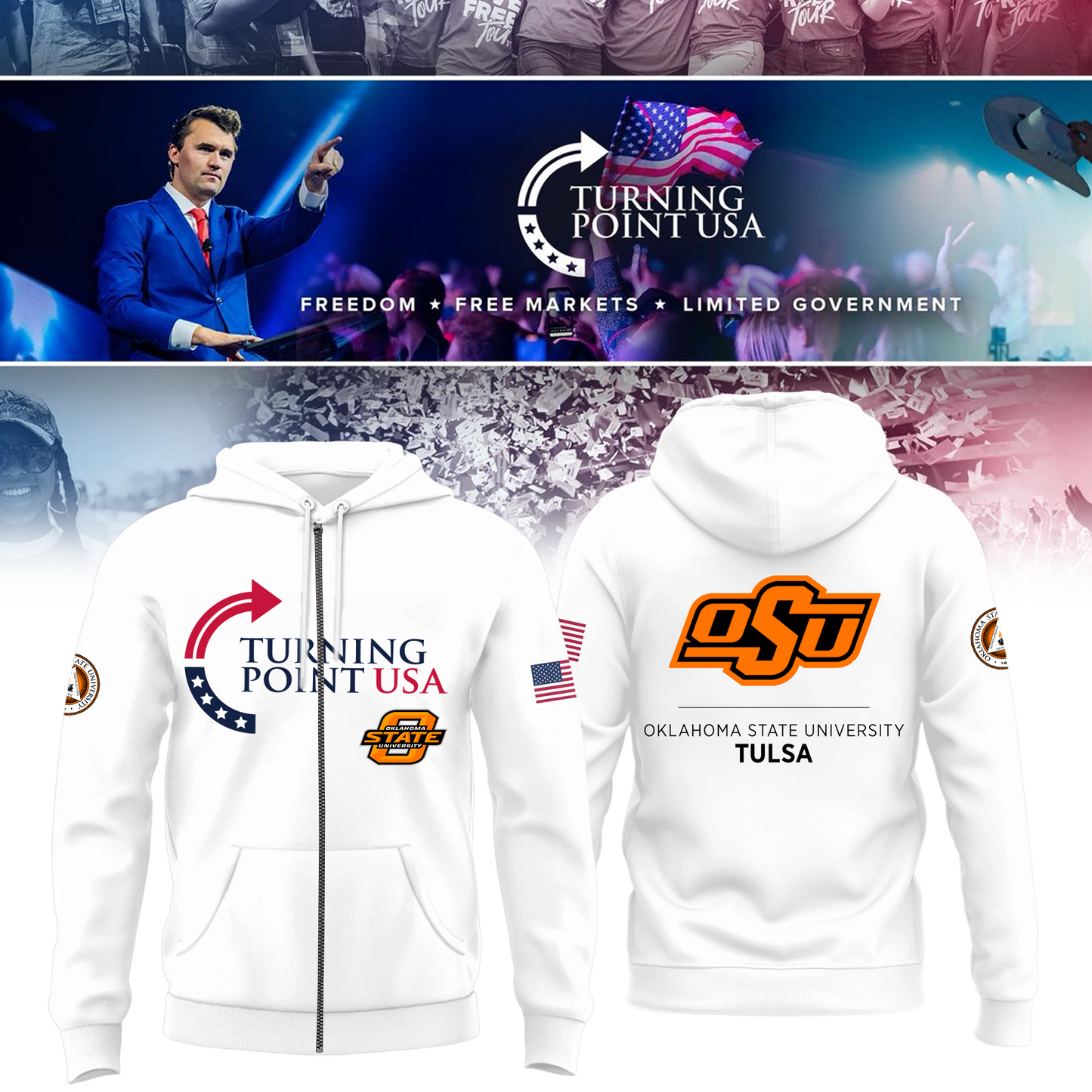 Oklahoma State University Freedom Zip Hoodie