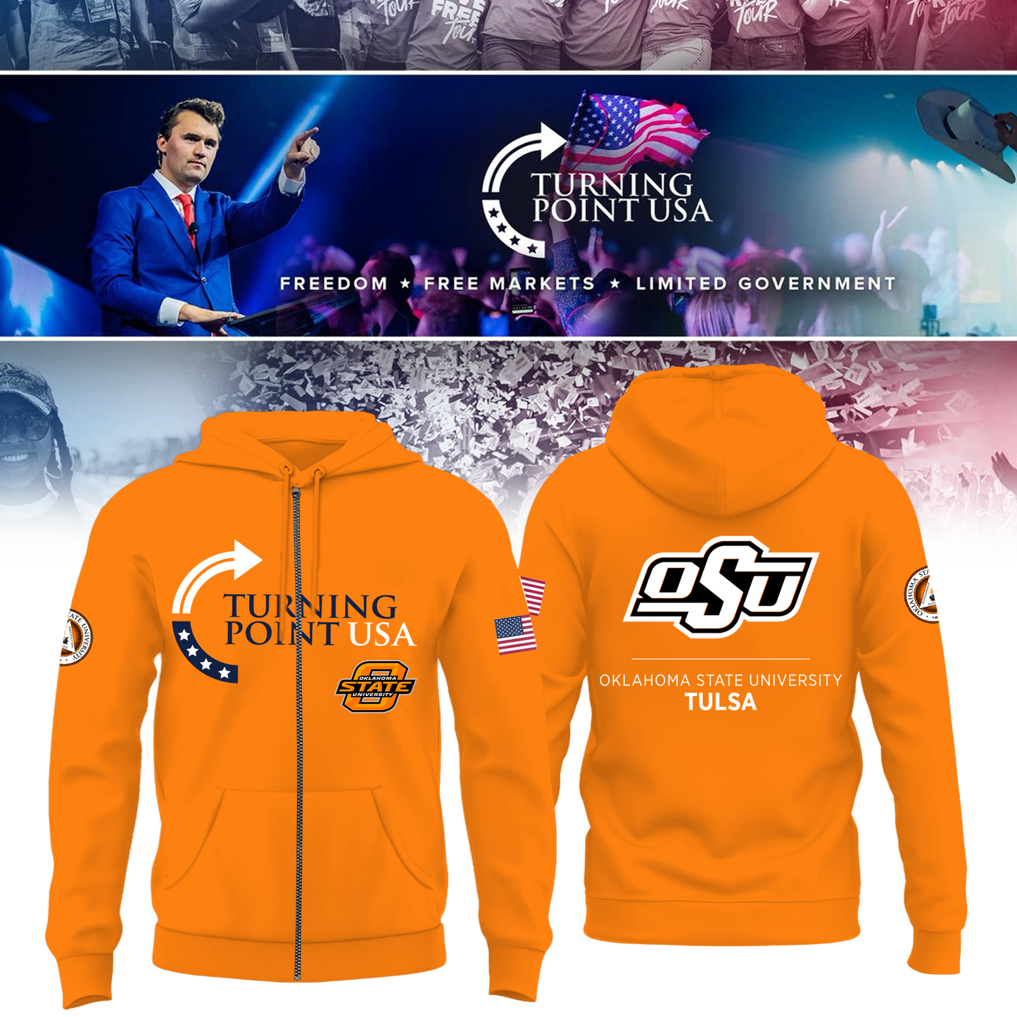 Oklahoma State University Freedom Zip Hoodie