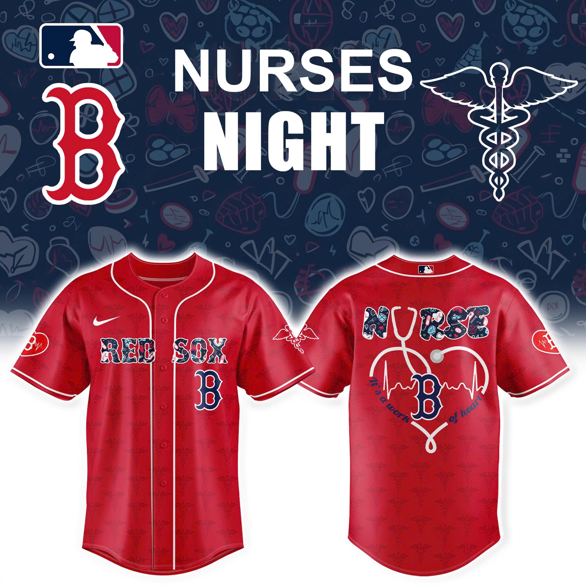 Boston Red Sox NURSES Baseball Jersey Combo