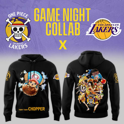 Chopper are joining the Lakers for One Piece Night V2 Black Hoodie | HF66